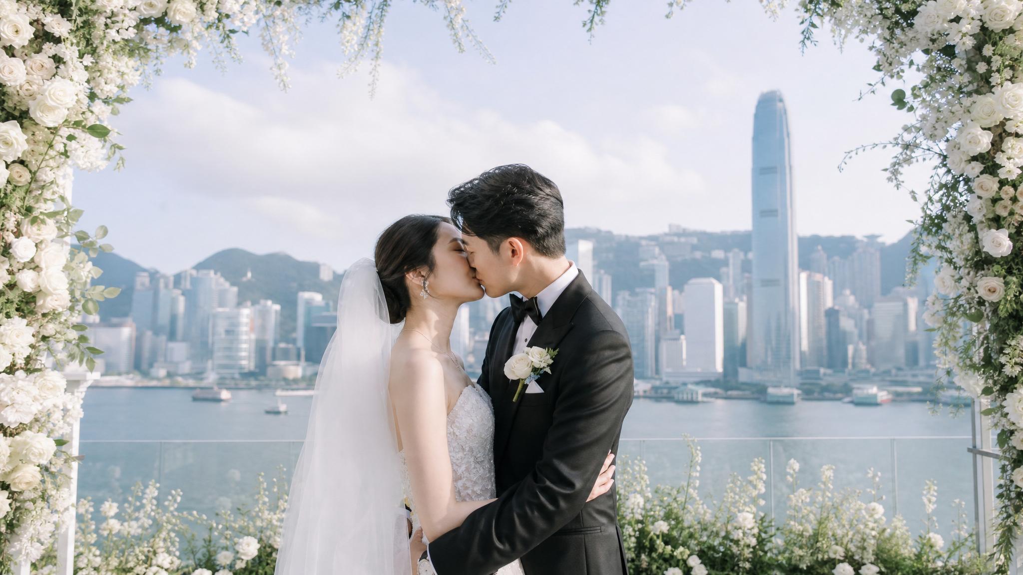 Rooftop wedding ceremony